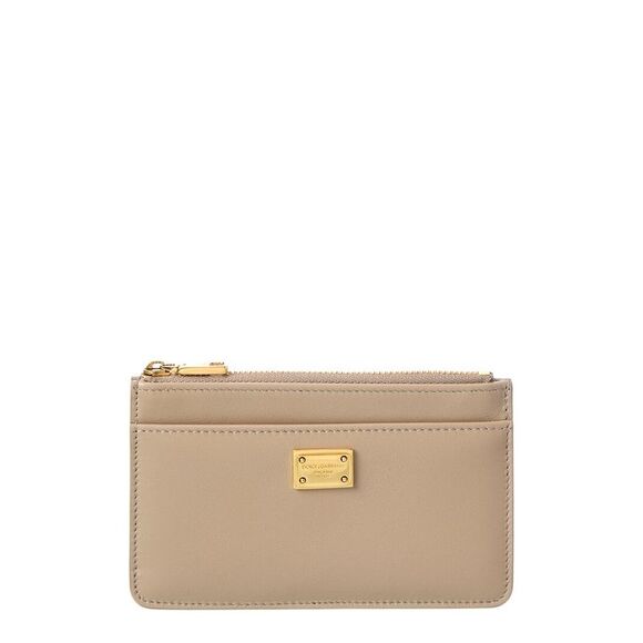 Dolce & Gabbana Plongé Leather Card Holder, Beige - Picture 1 of 4